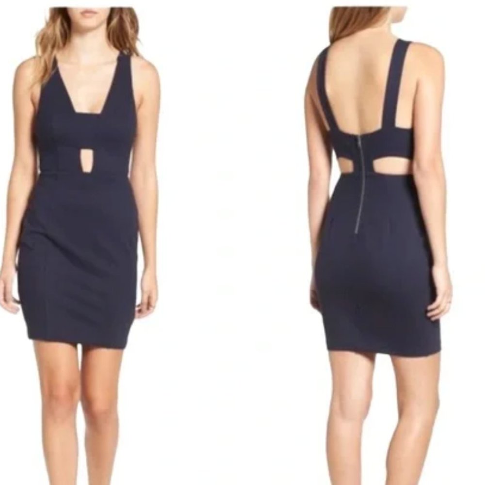 ASTR the label navy blue mini dress with cut outs size small